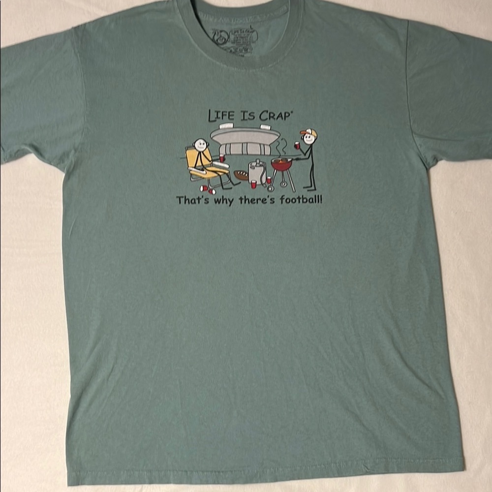 Tailgating T shirt Forest Green by Life  is Crap Sz L